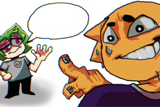 draw your youtube video thumbnails in a cartoon style