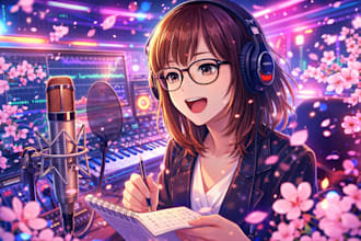 create japanese music niche soundtrack and female vocal as jpop songwriter