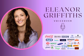 record a professional, native british female voiceover for your brand