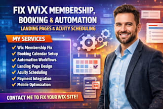 fix wix membership booking calendar automation landing page acuity scheduling