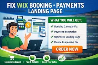 fix wix booking calendar payment integration landing page for online business