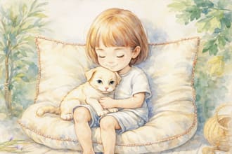 whimsical children storybook illustration watercolor