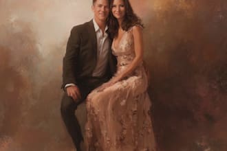 draw a couple portrait wedding portrait illustration