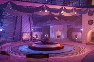 make high quality vrchat world, vrc world, 3d game environment, metaverse world