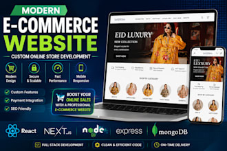 develop a modern ecommerce website using mern, react or nextjs fast