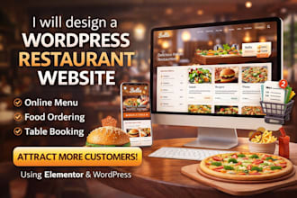 design a wordpress restaurant website with online menu and food ordering