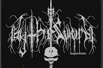 design a powerful sword metal logo for your band or brand
