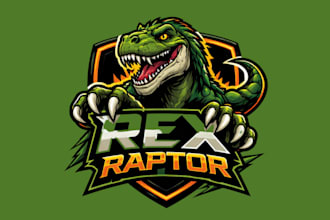 create awesome rex raptor mascot logo for your brand