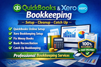 setup, cleanup, catch up your quickbooks or xero bookkeeping