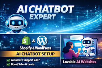 install shopify ai chatbot, build ai chat bot for wordpress, lovable ai website