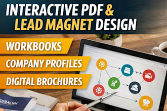 design interactive PDF lead magnet, workbook, checklist company profile brochure