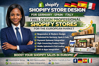design professional shopify store for germany spain and italy market