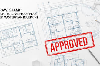 draw and stamp architectural floor plan mep masterplan blueprint