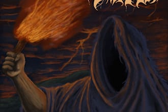 create a digital painting for band merchandise or a brand