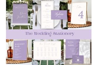design a complete wedding stationery bundle with invitations