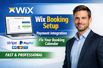 set up wix booking calendar payment integration scheduling system website