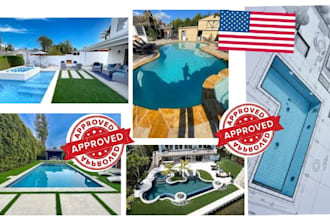 stamp swimming pool permit drawings, pool site plan and construction set