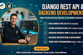 develop django rest API and backend with python django