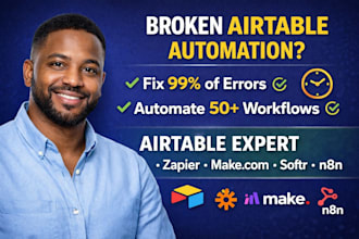 fix airtable automation errors, workflows, integrations and database issues
