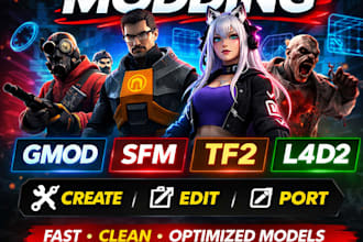 port, rig and convert character models for gmod sfm tf2 l4d2