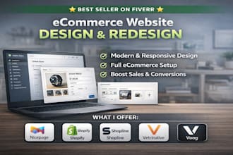 create design nicepage vetrinalive shopline ecommerce website builder redesign