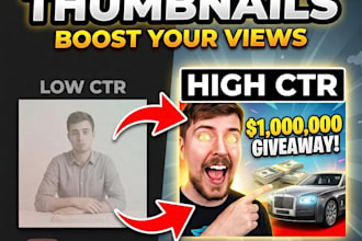 design professional youtube thumbnails for more clicks
