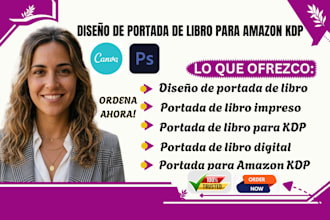 diseñar portada de libro para amazon KDP para ebook, tapa blanda y kindle