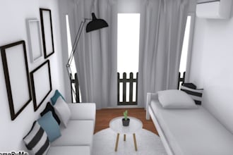 create 3d interior design by converting a 2d plan into 3d model using homebyme