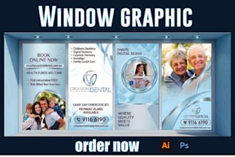 design a modern window graphics , shopfront  storefront for you