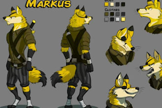 design character sheet or reference sheet for your character