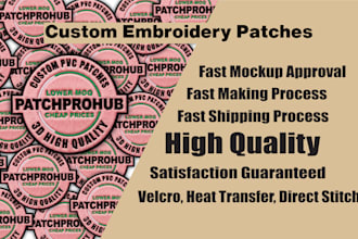 make custom design high quality embroidery patches and ship
