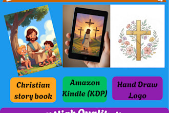 do  christian book illustrations and hand draw logo