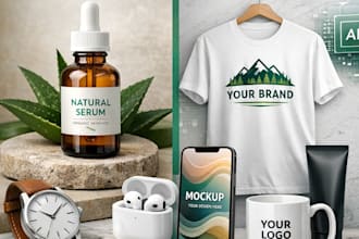 realistic product photography and mockup by using ai