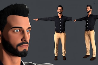 do aaa realistic 3d character modeling rigging texturing and topology