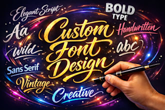 create, design custom fonts, typeface, in otf, ttf custom fonts, woff formats