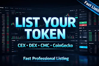 do token listing, top tier exchange, cex, dex, coingecko, cmc, promote new coin