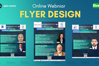 design a professional online webinar flyer, event banner ads