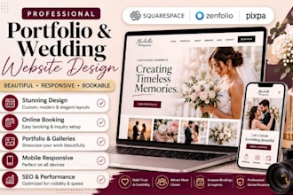 build squarespace portfolio wedding website zenolio pixpa with online booking