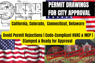 provide pe stamp structural engineering permit ready drawings for ca, co, ct, de