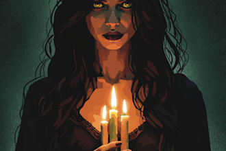 draw a dark fantasy character illustration