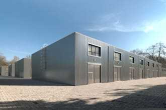 relayout modern industrial warehouse,storage facilities,floor plan to cgi render