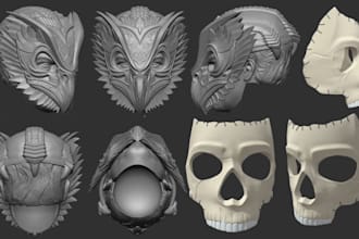 sculpt wearable 3d cosplay creation 3d mask 3d helmet cosplay armor stl file