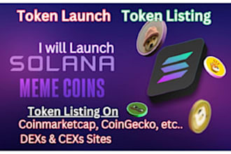 create and launch solana meme coin, token coin on any chain include bsc base sol