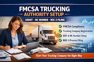 handle your fmcsa compliance usdot mc number and boc3 filing