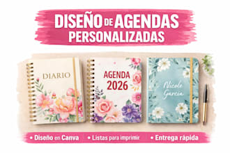 diseñare una agenda o planner imprimible y personalizada