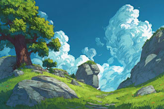 make a stylized environment illustration background art