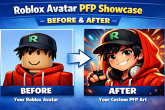 draw custom roblox profile picture avatar pfp art, roblox gfx profile