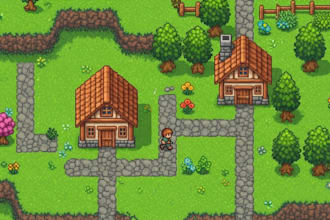 top down rpg 2d game art tileset video game pixel background tile map game asset