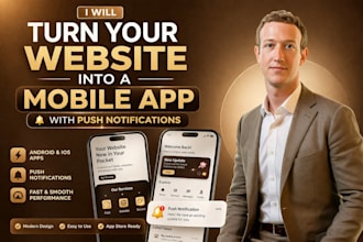 turn your website into a mobile app with push notifications