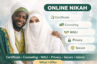 supervision your online nikah imam  witness and certificate